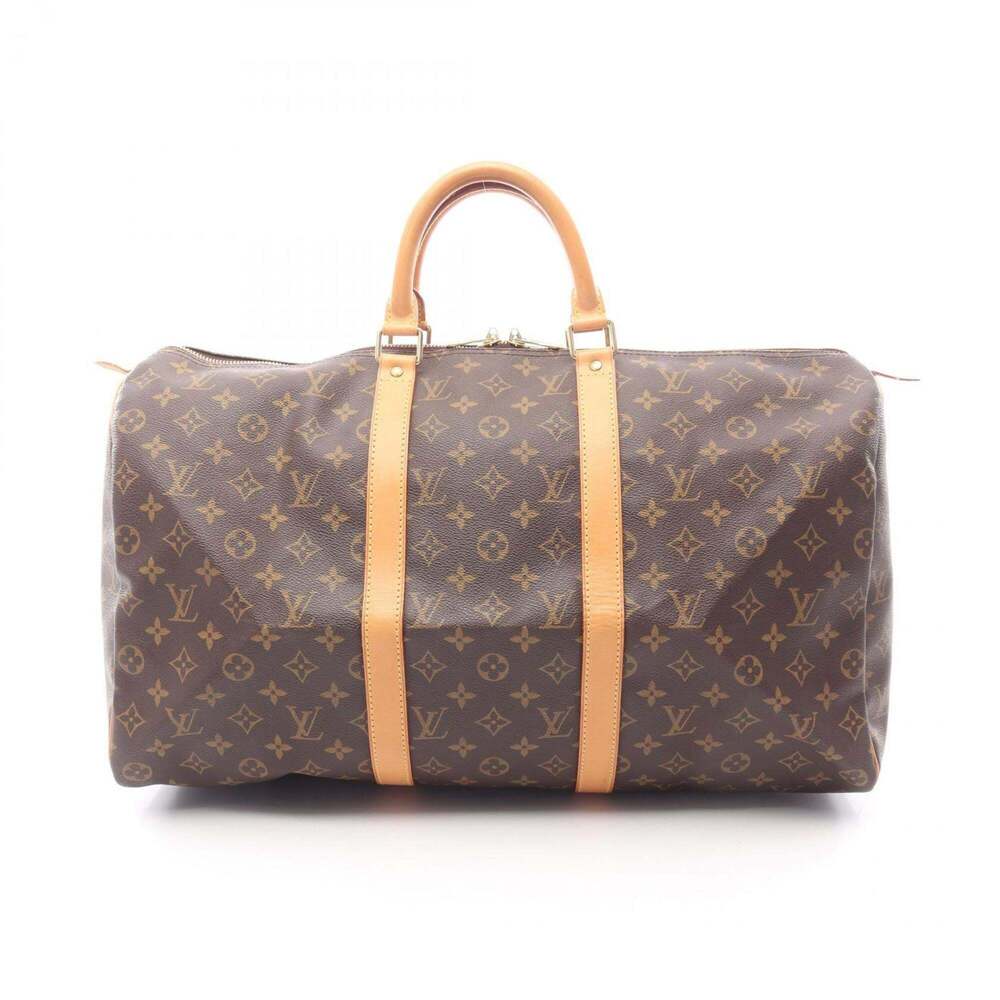 LOUIS VUITTON Brown Monogram Leather Keepall 50 Boston Bag - Picture 1 of 11